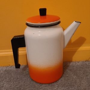 Vintage enamel tea pot